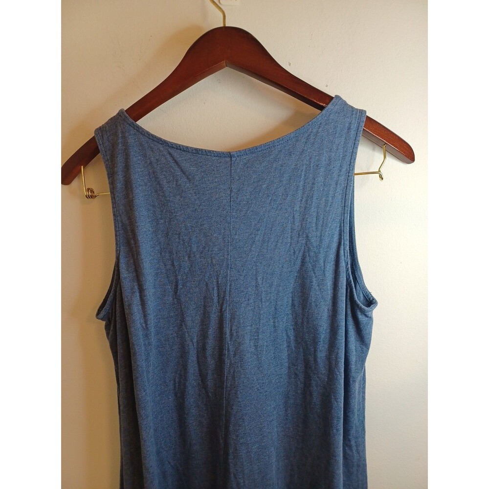 Pure J. Jill Tie Dyed Maxi Dress M Petite Blue Sleeveless Pullover Tank V Neck - Picture 8 of 9